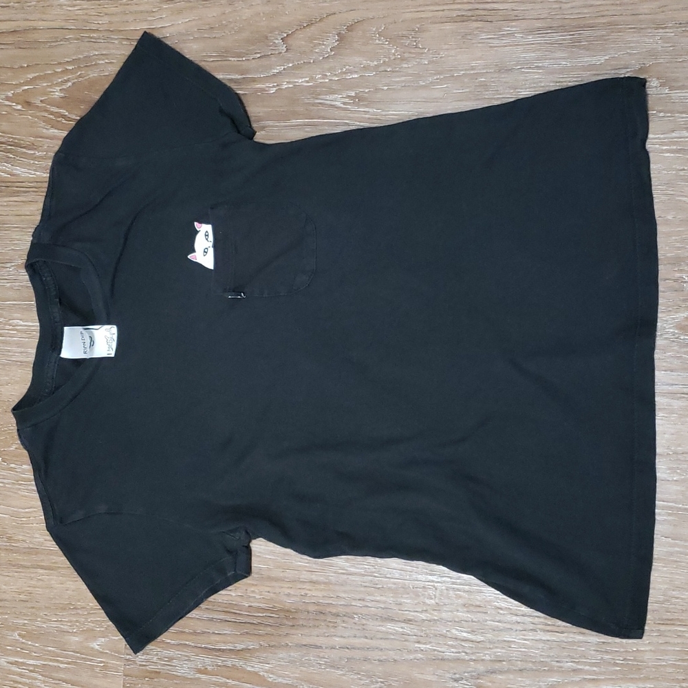 (M) Ripndip Clothing Classic Black Short Sleeved 100% Cotton T-Shirt Casual Cats